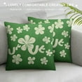 thumbnail image 3 of Nawypu  St Patricks Day Lucky Clover Throw Pillow Cover Farmhouse Shamrock Decoration, 3 of 5