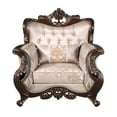 thumbnail image 2 of Cona 39 Inch Accent Chair- Gold Carved Details- Brown- Button Tufted Beige, 2 of 6