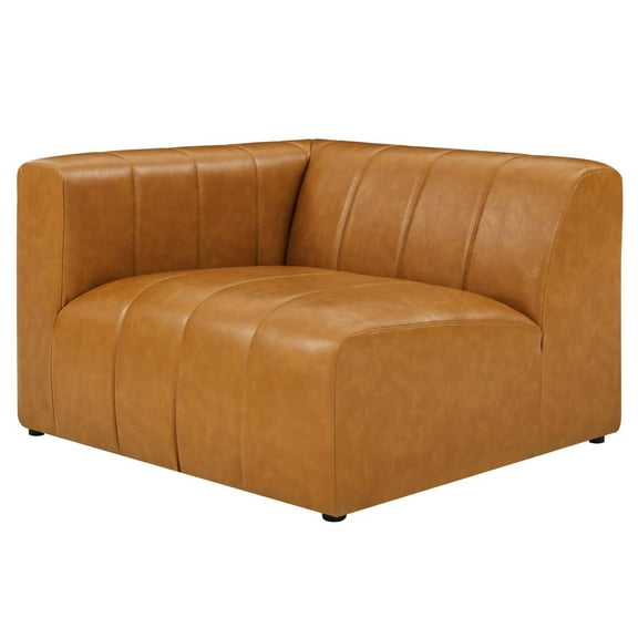 Modular Sofa Chair, Tan, Vegan Leather, Living Kitchen Cafe Bistro Hospitality Restaurant, Modern Contemporary HB33366