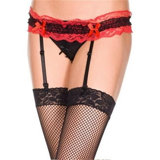 Lace garterbelt and g-string (Stocking not included) 7707-BLACK