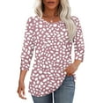 thumbnail image 5 of Hvot&aat Womens 3/4 Length Sleeve Tops Plus Size Crewneck Loose Fit Casual Shirts, 5 of 7