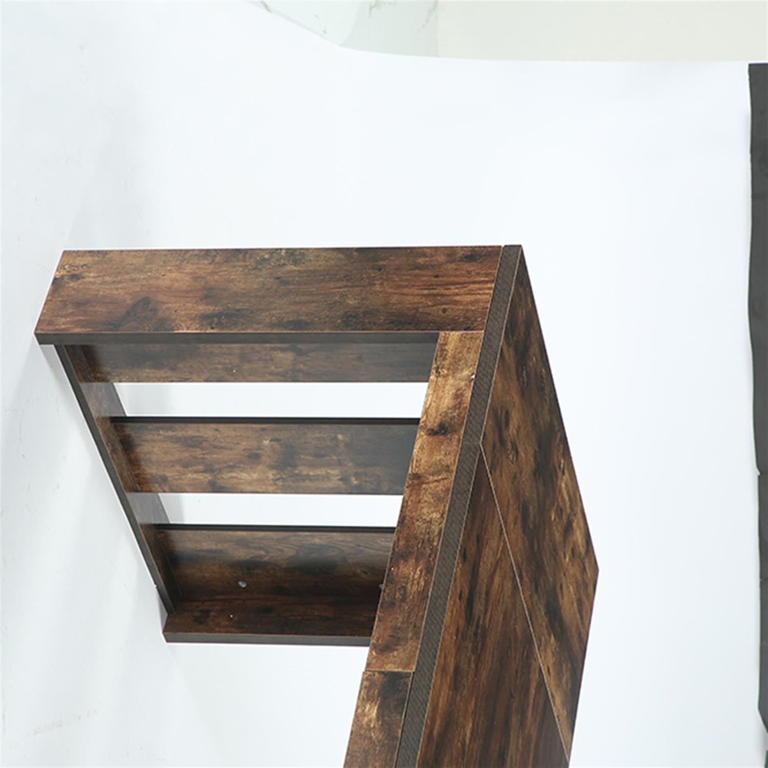 Demi Bonn Wood Kitchen Table, 63" Farmhouse Dining Table for 4-6 People, Large Rectangular Dinner Table for Dining Room, Home Office, Living Room Furniture, Brown