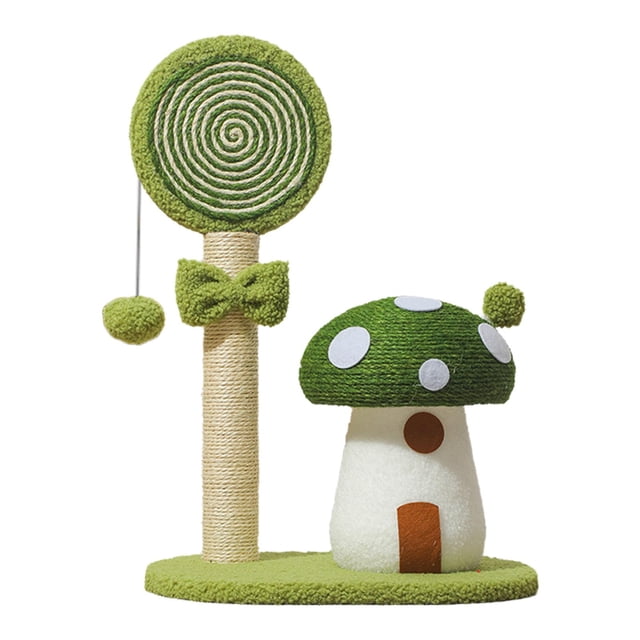 Poste rascador para gatos, poste para moler patas para ejercicios de entrenamiento interactivo Verde