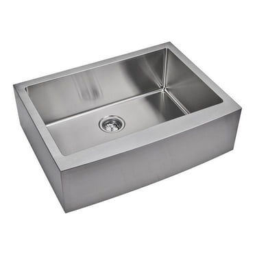 Water Creation 33" x 22" 15mm Corner Stainless Steel Single Kitchen Sink - Gray