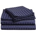thumbnail image 1 of 400 Thread Count Egyptian Cotton Twin XL Sheet Set Stripe  Navy Blue, 1 of 1