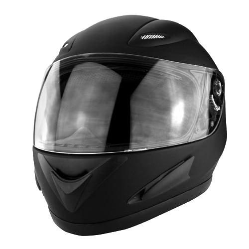 Full Face Motorcycle Helmet With Anti-Fog Flip Up Visor Matte Black DOT Approved 