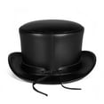 thumbnail image 5 of YUUZONE 1eather Pork Pie Hat Steampunk Hat Gay Top hat BowlerHat Magician Top Hat Steampunk Top Hat Magician Performed Hat, 5 of 19