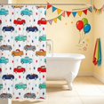 thumbnail image 3 of Erosebridal Vintage Car Shower Curtain 72Wx72L, Stars Bathroom Curtain, Cream White, 3 of 5