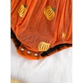 thumbnail image 6 of Liacowi Baby Girls 2Pcs Halloween Romper Long Sleeve Pumpkin Mesh Patchwork Bodysuits 3 6 12 18 24 Months Newborn Autumn One Piece Halloween Costume Headband, 6 of 9