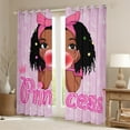 thumbnail image 3 of Erosebridal American African Black Blackout Curtains 38"Wx54"L Hot Pink Princess Window Curtains Room Cute Glitter Curtains & Drapes,Stars Love Hearts Window Treatments 2 Panels, 3 of 6