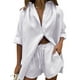 thumbnail image 1 of Txlixc, conjunto de ropa informal para mujer, camisas con botones de manga 3/4 de Color sólido de verano, Tops y pantalones cortos con cordón, trajes Txlixc Moda, 1 of 9