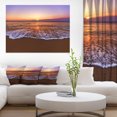 thumbnail image 1 of Orange Tinged Sea Waters at Sunset - Beach Photo Canvas Print, 1 of 3