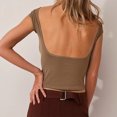 thumbnail image 4 of Camisa ajustada para mujer Camiseta sin mangas con cuello redondo Sin espalda Casual Slim Fit Traje de calle Hugtrwg Para estrenar, 4 of 9
