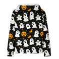 thumbnail image 5 of Qiopertar Halloween Hoodies for Women Cute Graphic Print Long Sleeve Crewneck Casual Party Fall Tops Loose Pullover, Black XXL, 5 of 7
