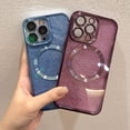 thumbnail image 4 of Funda magnética con purpurina para iPhone 13 Pro de 6.1", compatible con Magsafe. Preciosa funda transparente con acabado brillante, protector de lente de cámara completo, antiarañazos y a prueba de, 4 of 7