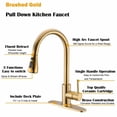 thumbnail image 3 of Brushed Gold Kitchen Sink Faucet Pull Down Sprayer Swivel Single Handle Mixer, 3 of 5