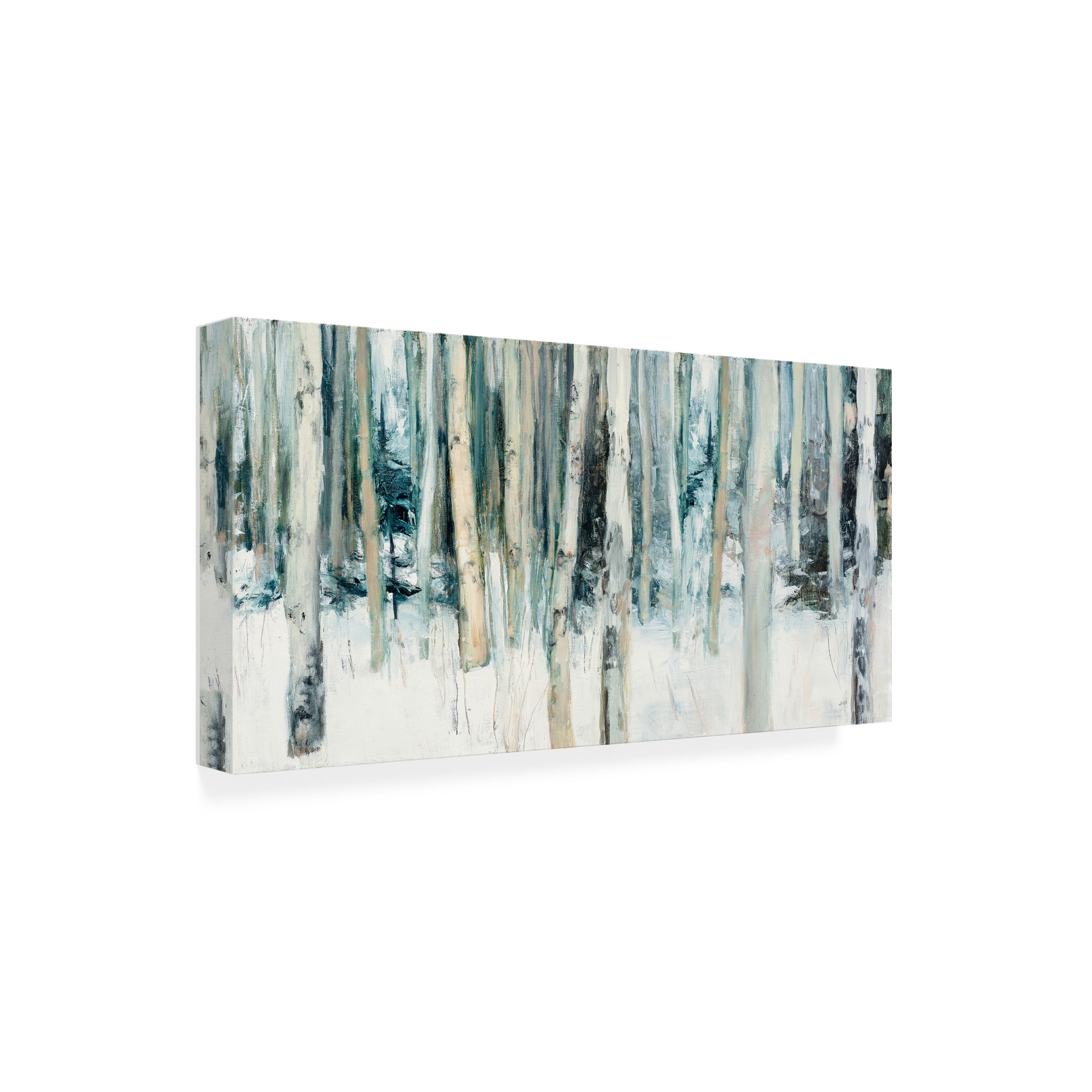Trademark Fine Art Julia Purinton Winter Woods III Canvas Wall Art - 24x47