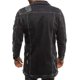 thumbnail image 4 of brillar Chaqueta vaquera larga para hombre Chaqueta de abrigo desgastada de manga larga con bolsillos, 4 of 5