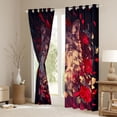 thumbnail image 4 of Feelyou Cartoon Wolf Teens Black Out Curtains, Romantic Jungle Animal Curtains Pack of 2 (42x63 Each), Red Anniversary Rose Bedroom Curtains, Living Room Curtains Decor, 4 of 7