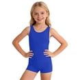 thumbnail image 2 of CUZIBR Girls One Piece Swimsuit Solid Color Round Neck Sleeveless Bodysuit Onesize Jumpsuit Swimwear For Teens Tankini Comfortable Fit Stylish Summer Quickly Dry Beachwear,Blue,15-16 Years, 2 of 5