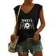 thumbnail image 2 of Camisetas sin mangas con cuello en V de verano para mujer, camisetas de manga corta con estampado de elementos de béisbol Retro OAVQHLG3B Store  lin121212, 2 of 5