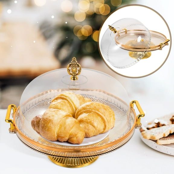 PBPBOX 1Set Golden Cake Display Stand Snack Storage Tray Dessert Holder for Dining Table