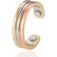 thumbnail image 1 of EnerMagiX Copper Rings for Women, Pure Copper Tricolor Gold Adjustable Magnetic Ring Jewelry, 1 of 6
