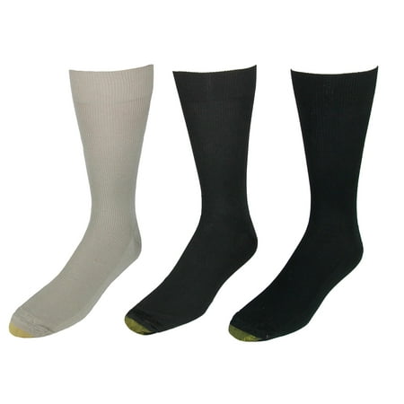 Gold Toe Men's Cotton Moisture Control Metropolitan Dress Socks (3 Pair ...