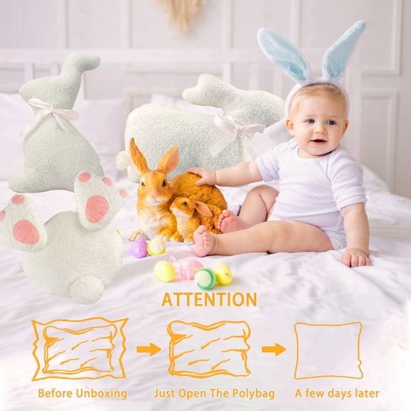 Easter Bunny Pillow, Bunny Butt Pillow Cushion, Easter Pillow Ornament, Bunny-Shaped & Bunny Butt Design For Decorative & Comfort Use, Designed For Easter Themed Home, Bedroom,