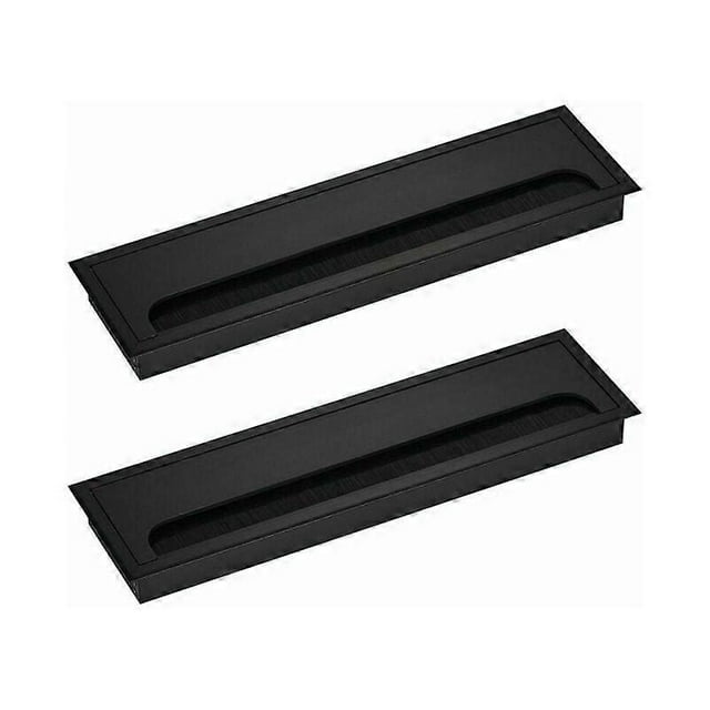 2 Pcs Rectangular Cable Grommet Cover Wire 80x 280mm for Flush on Desk Table Furniture