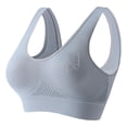 thumbnail image 4 of Oksale Mesh Sports Bras for Women Hollow Out Plus Size Yoga Workout Bra with Removable Pads Breathable Lightweight Supportive Push Up Bralettes Gray L, 4 of 5