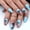 No tools, variant on New Spring & Summer Long Coffin Nails, Summer Blue Beach Coconut Tree Ocean Color-Block Wearable Nails, 24Pcs Removable