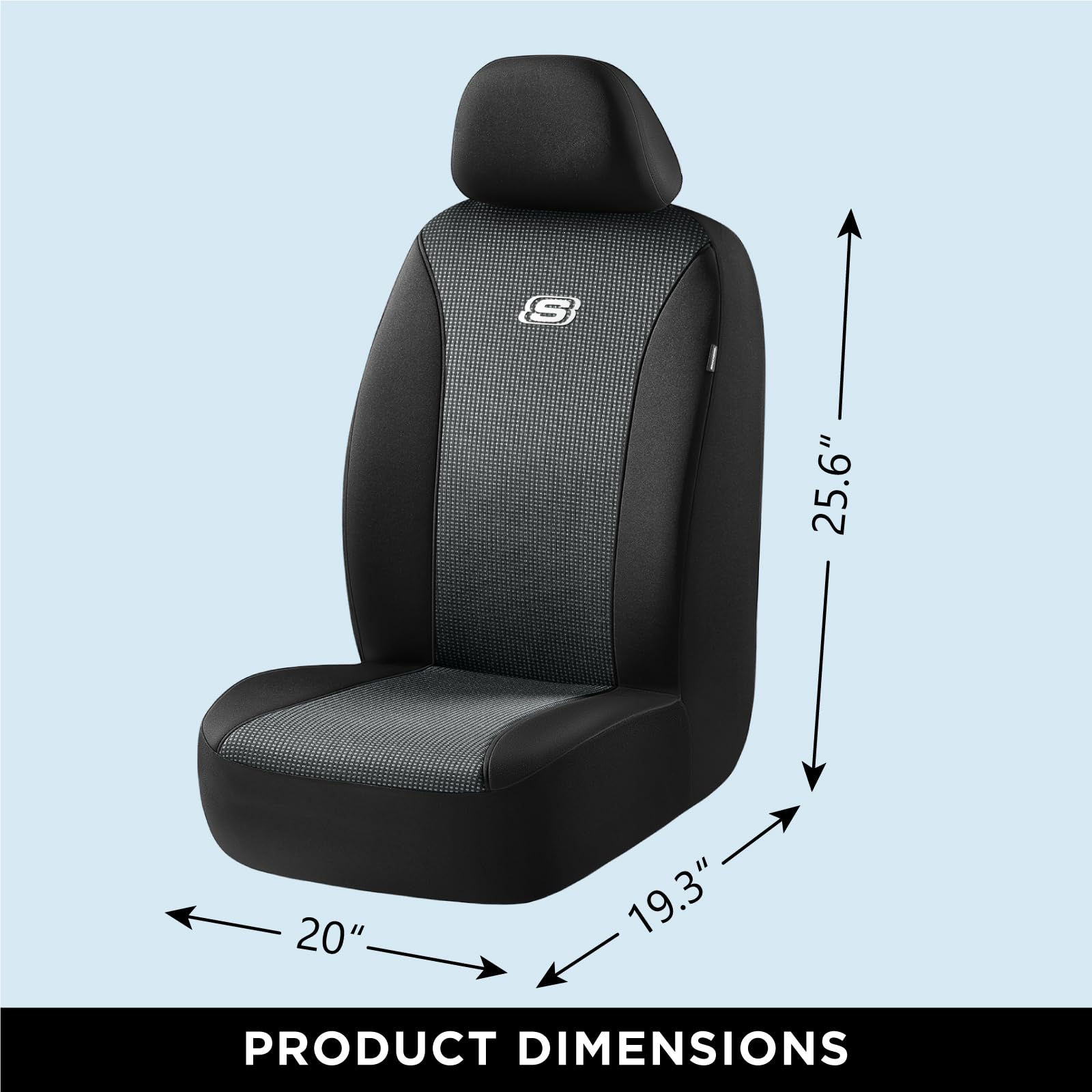 Skechers Seat Cover Memory Foam Jacquard Front Seat Cover Universal Fit Most Cars