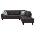 thumbnail image 4 of Hommoo Flannel 4-Seat Couch Sofa Set, L Shaped Couch Living Room Sofa Set, Sectional Sofa for Home, Apartment, Dorm, Dark Gray(No Ottoman), 4 of 9
