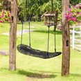 thumbnail image 3 of Costway Saucer Tree Swing Surf Kids Outdoor Adjustable Oval Platform Swing Set w/ Handle Camouflage green, 3 of 10