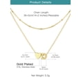 thumbnail image 3 of Suplight Women Necklace Initial D Heart Choker 316L Stainless Steel Double Layered Chain for Women, 3 of 3