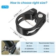 thumbnail image 2 of Uxcell 28.6mm Cycles Bike Seat post Clamp, 2Pcs Aluminum Alloy Seat Tube Clip Bike Quick Release Clamp Black, 2 of 5