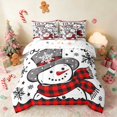 thumbnail image 3 of Manfei Snowman Full Size Bedding Sets 7-Piece Snow Full Size Bed in a Bag, Green Gold, Xmas Reversible, 3 of 6