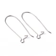 thumbnail image 2 of Brass Hoop Earring Wires Hook Earring Making Findings Lead Free Cadmium Free and Nickel Free Platinum 20~21 Gauge 33x14x0.7~0.8mm Brass, 2 of 4