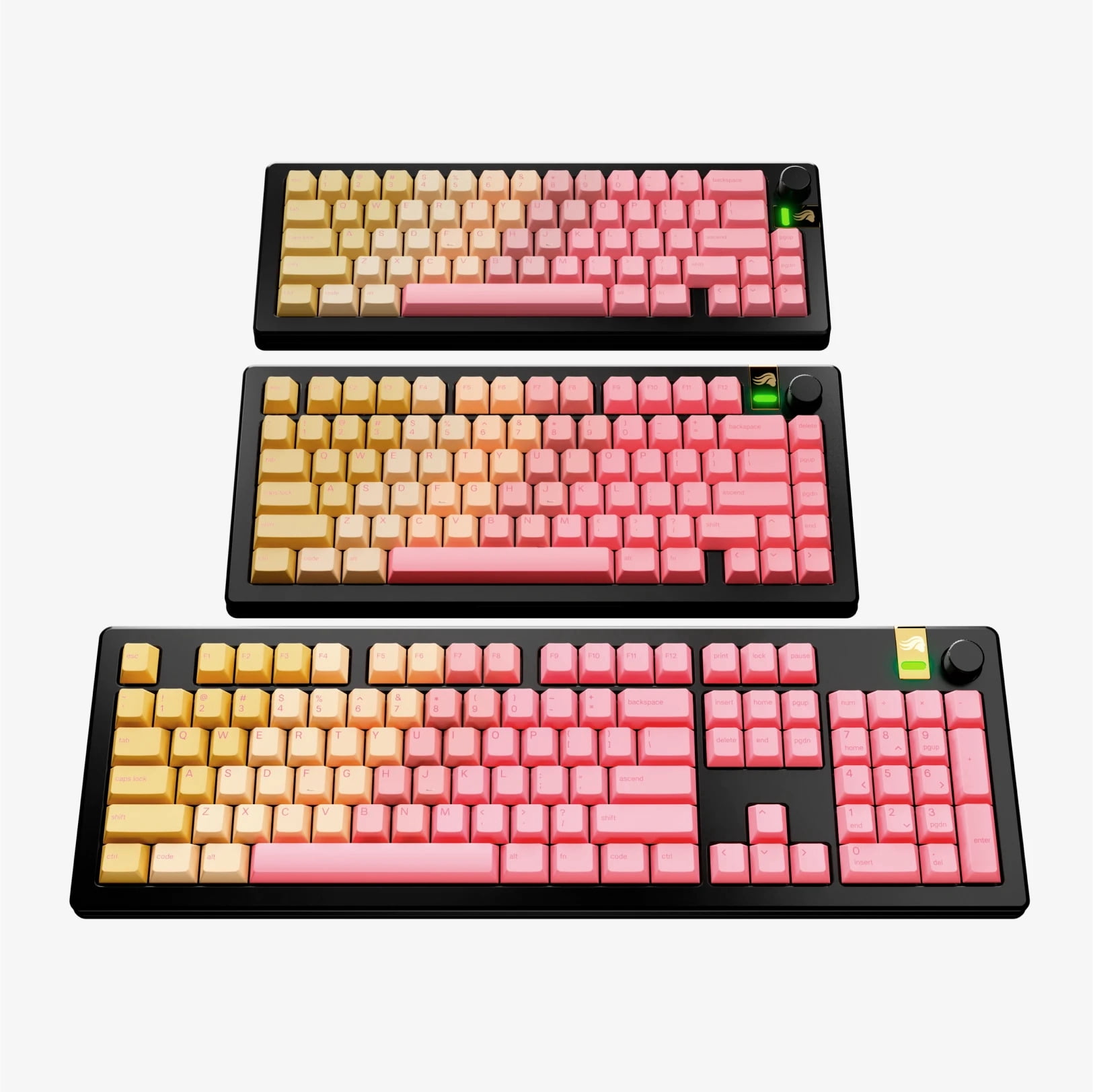 Glorious Gaming GPBT Gradient ANSI PBT Fade Resistant Dye Sublimated Keycap Set for Full Size, TKL, and Compact Mechanical Keyboards - Grapefruit