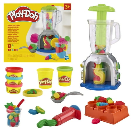 Play-Doh Swirlin' Smoothies Toy Blender Playset, Play Kitchen Appliances for Ages 3 