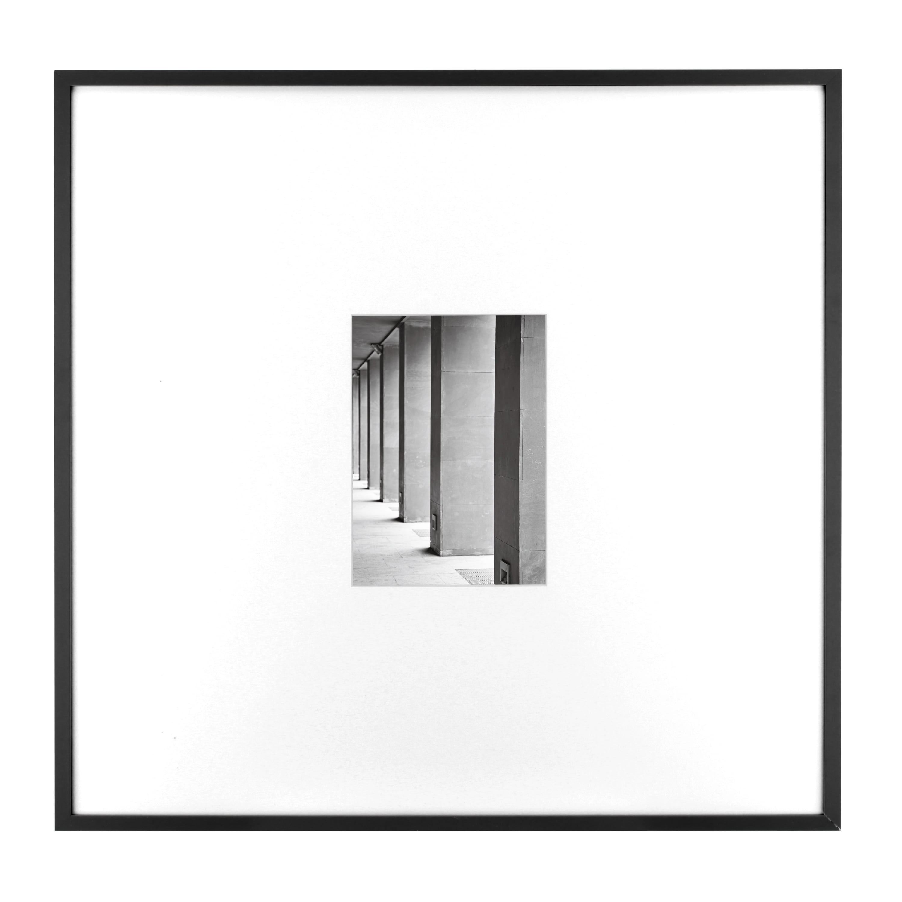 (2 pack) Better Homes & Gardens 18x18 Matted to 5x7 Metal Gallery Wall Picture Frame, Black
