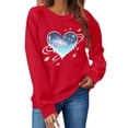 thumbnail image 2 of Valentine's Day Sweatshirt for Women Luminous Neon Heart Graphic Crewneck Long Sleeve Ribbed Cuffs Loose Fit Comfy Pullover Holiday Clothes, 2 of 7