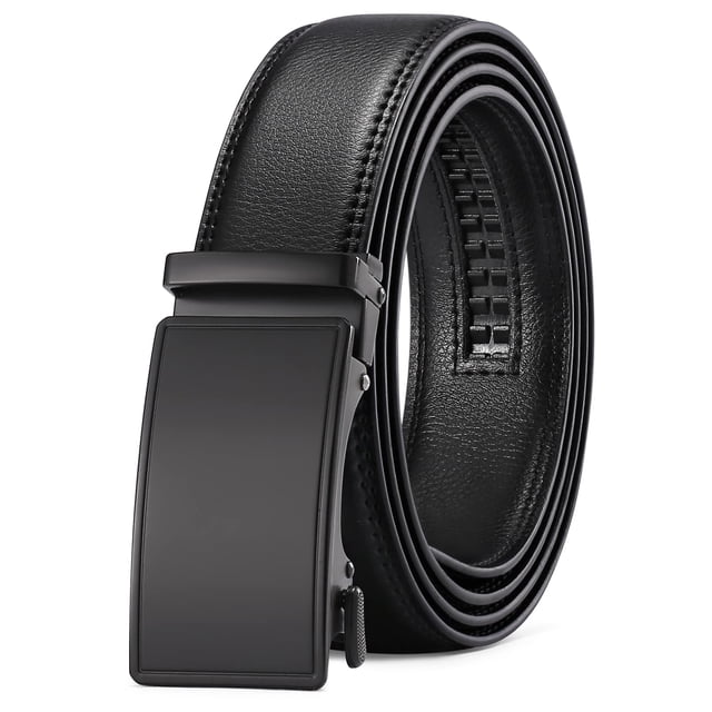 Cinturón de piel SENDEFN con hebilla automática de trinquete para hombre