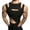 Black, variant on Men Sexy Sleeveless Tank Tops Cut Out Round Neck Slim Fitted One Piece Buckled Bodysuit Underwear for Club Party