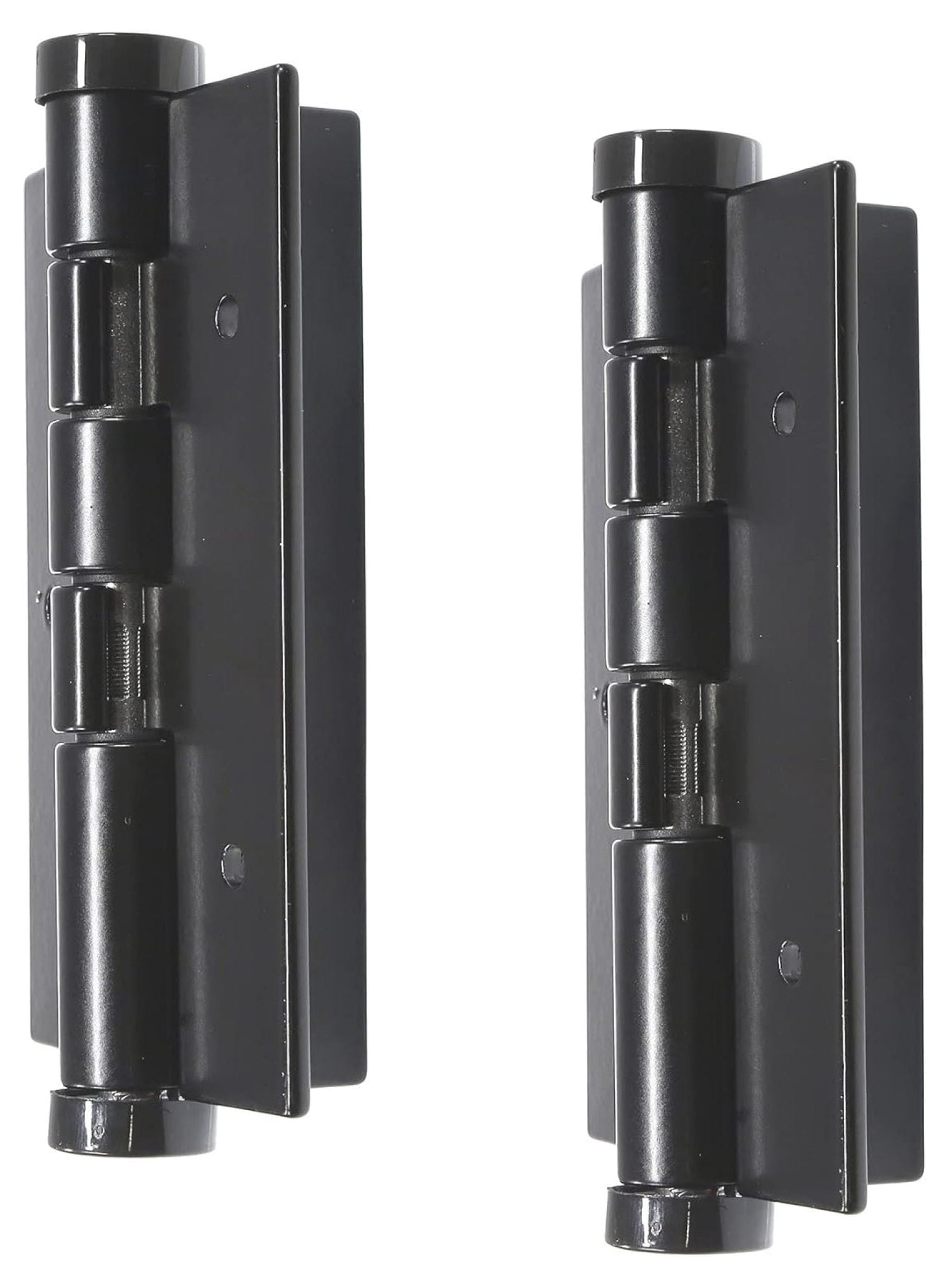 Aluminum Gate Hinges Self-Closing - Pair of 5 Inch Black Hinges for Aluminum, Vinyl, Wood & Iron Fences - Heavy Duty Spring Loaded Gate Hardware