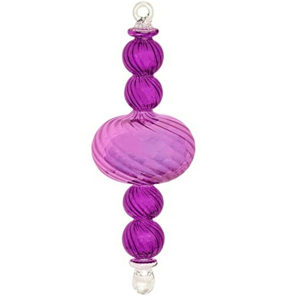 Purple Organic Luster Swirl Egyptian Glass Christmas Tree Ornament Made in Egypt