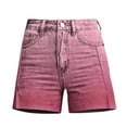 thumbnail image 4 of Shorts for Women Relaxed Fit Printed High Waist Denim Casual Pocket Shorts, 4 of 4