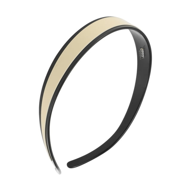 Ofertas Únicas 1 Pc Diademas Antideslizantes Simples para Mujeres Beige Negro