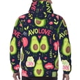 thumbnail image 7 of Fotbe Men's Hoodie with Avocado Love Pattern - Kangaroo Pocket Pullover Hooded Sweatshirt, Perfect for Daily Wear, Travel, and Home-Medium, 7 of 7